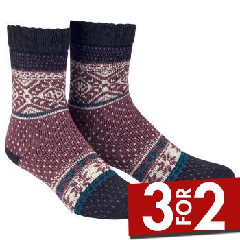 Damella Strømper Wool Socks Marine/Rød Str 43/45 Dame