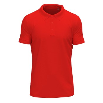 Se Stedman Clive Short Sleeve Polo Rød ringspundet bomuld Large Herre ved Timarco