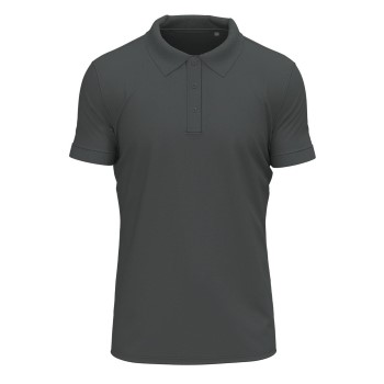 Se Stedman Clive Short Sleeve Polo Mørkgrå  ringspundet bomuld Large Herre ved Timarco