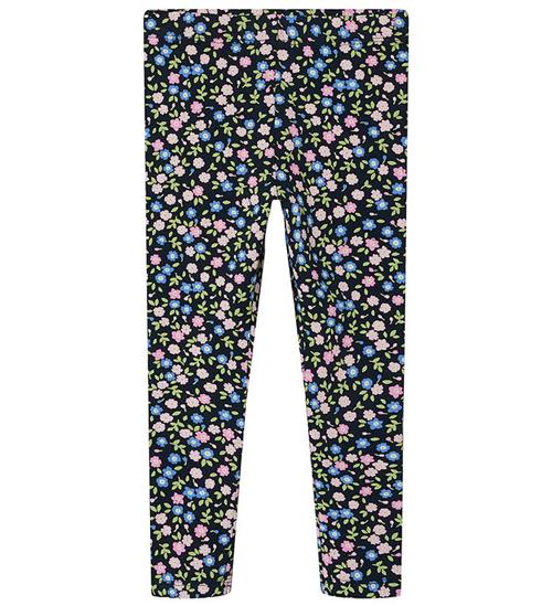 Se Name It Leggings - NmfVivian - Dark Sapphire/Small Flowers ved KidsWorld