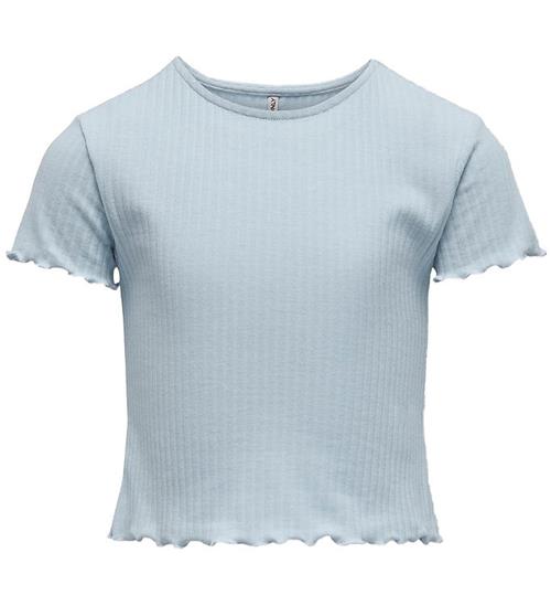 Se Kids Only Kids Only T-shirt - KogNella - Rib - Noos - Cashmere Blue ved KidsWorld