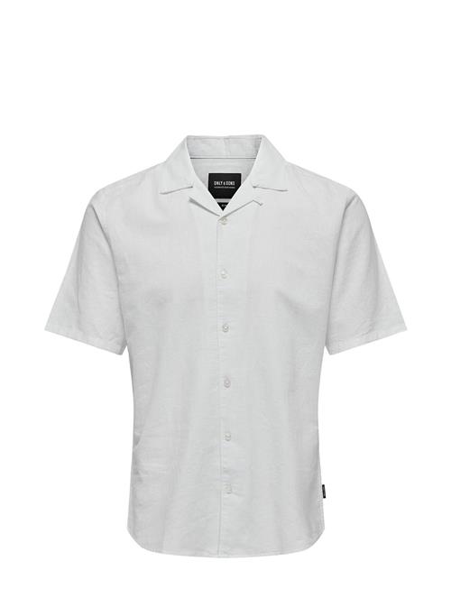 ONLY & SONS Onscaiden Ss Solid Resort Linen Shirt ONLY & SONS White