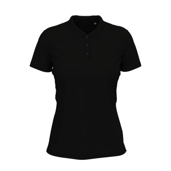 Stedman Claire Short Sleeve Polo Sort ringspundet bomuld Small Dame