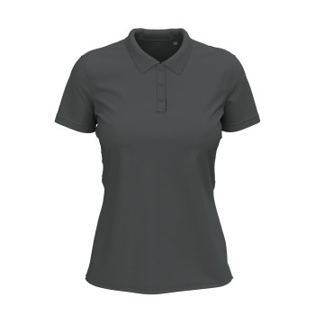 Se Stedman Claire Short Sleeve Polo Mørkgrå  ringspundet bomuld Small Dame ved Timarco