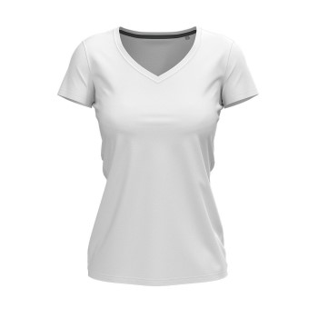 Se Stedman Claire V-neck Hvid ringspundet bomuld X-Small Dame ved Timarco