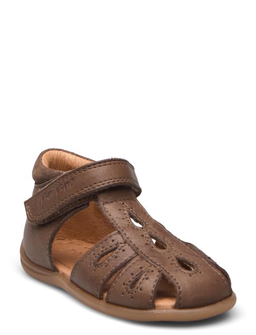 Pom Pom Starters Drops Velcro Sandal Pom Pom Brown