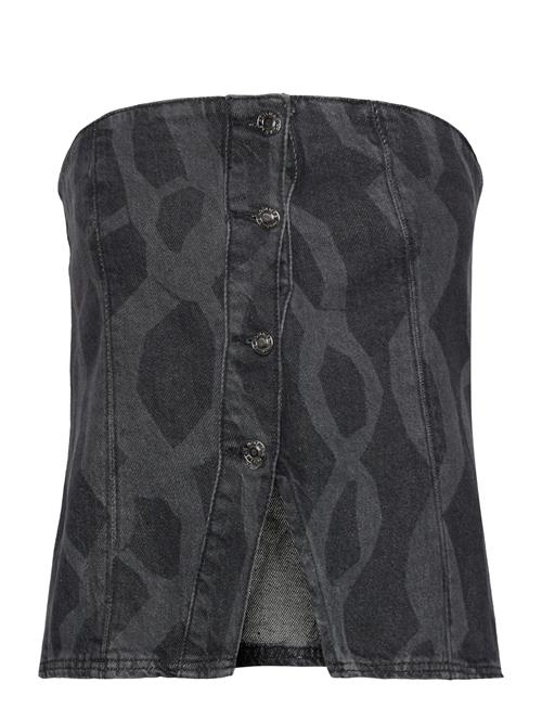 Se Hosbjerg Mickie Denim Top Hosbjerg Grey ved Booztlet