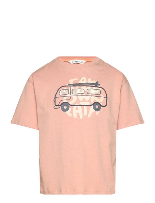 Mango Embossed Printed T-Shirt Mango Coral