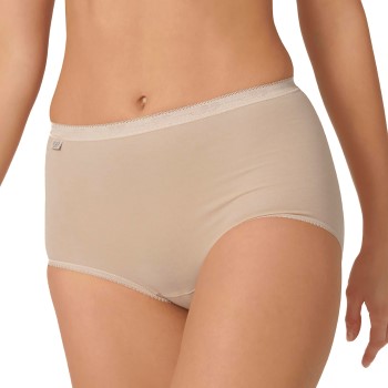 Sloggi Trusser 2P Basic Plus Maxi Briefs Beige bomuld 40 Dame