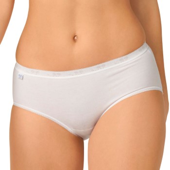 Sloggi Trusser 2P Basic Plus Midi Briefs Hvid bomuld 40 Dame