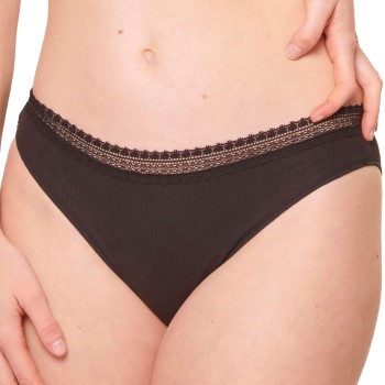 Sloggi Trusser 2P GO Ribbed Tai Briefs Sort økologisk bomuld X-Large Dame