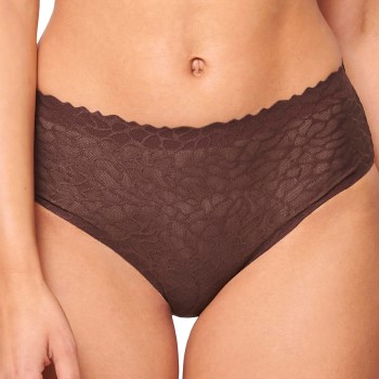 Sloggi Trusser 3P ZERO Feel Lace 2.0 High Waist Brief Brun Small Dame