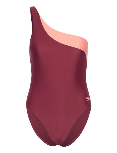 Speedo Womens Asymetric 1 Piece Speedo Burgundy