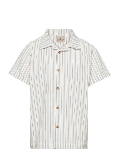 Huttelihut Shirt Ss Woven Stripe Huttelihut Green