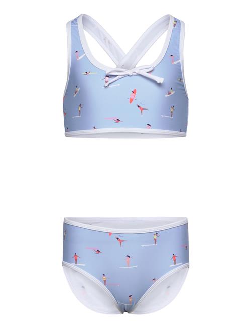 Bikini W. Bow + Aop Color Kids Blue