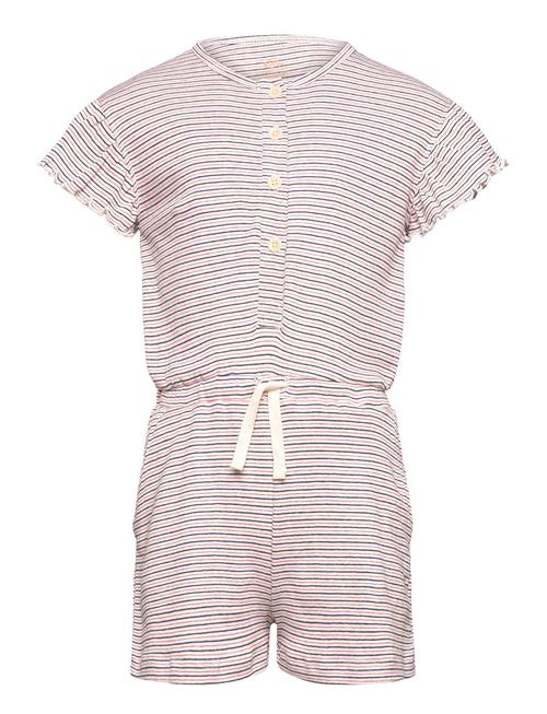 Copenhagen Colors Striped Jumpsuit With Ruffles Copenhagen Colors Pink