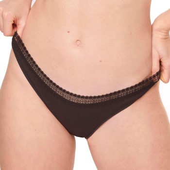 Sloggi Trusser 2P GO Ribbed Brazilian Briefs Sort økologisk bomuld X-Large Dame