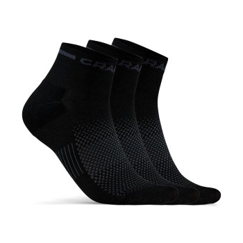 Craft Strømper 3P Core Dry Mid Socks Sort nylon Str 46/48