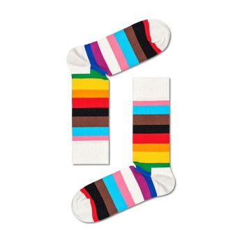 Happy socks Strømper 3P Pride Stripe Sock Hvid Mønster bomuld Str 41/46