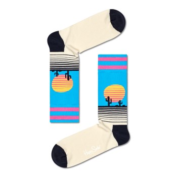 Happy socks Strømper 2P Sunset Sock Hvid/Blå Str 36/40