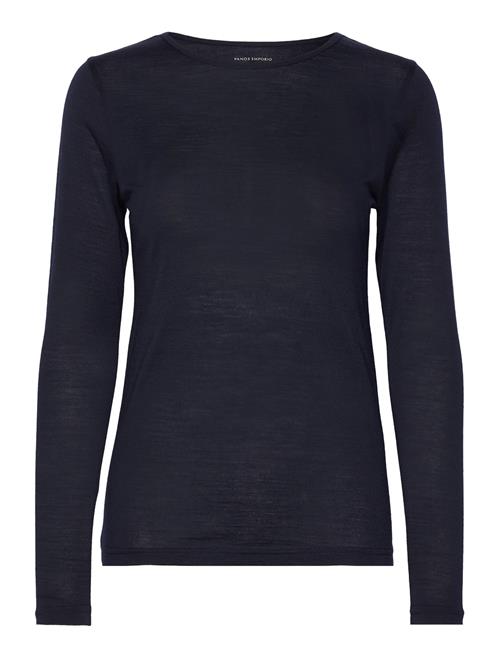 Se Panos Emporio Wool/Tencel Tee Long Sleeve Panos Emporio Navy ved Booztlet