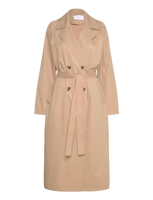 Vijancine L/S Long Trenchcoat - Noos Vila Beige