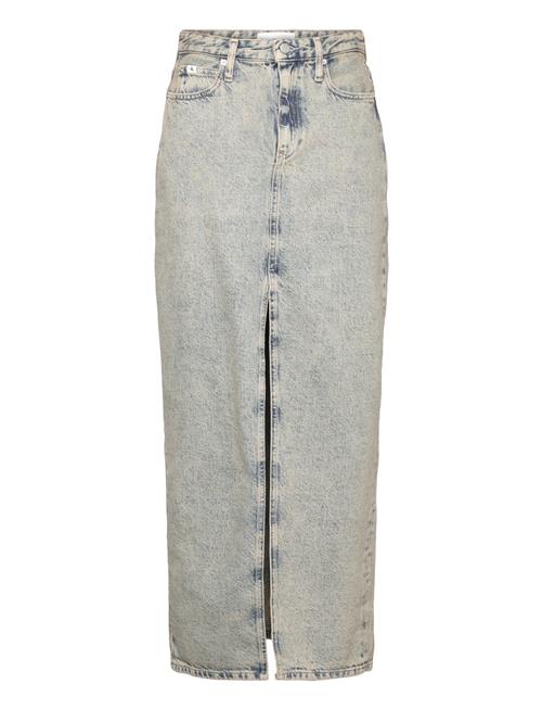 Calvin Klein Jeans Front Split Maxi Denim Skirt Calvin Klein Jeans Grey