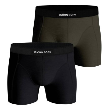 Björn Borg Bjorn Borg Premium Cotton Stretch Boxer 1298 2P Sort/Grøn bomuld Medium Herre