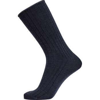 Egtved Strømper Wool No Elastic Rib Socks Marineblå Str 45/48