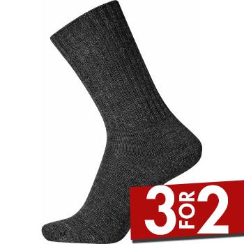 Egtved Strømper Wool Ribbed Sock Mørkgrå  Str 40/45