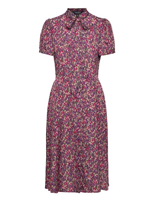 Lauren Ralph Lauren Floral Crepe Tie-Neck Shirtdress Lauren Ralph Lauren Pink