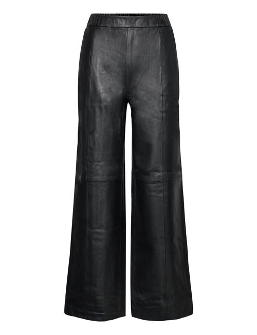 Se Selected Femme Slffianna Hw Wide Leather Pant Selected Femme Black ved Booztlet