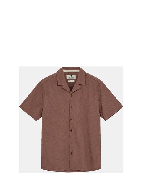 Akleo S/S Seersucker Shirt Anerkjendt Brown