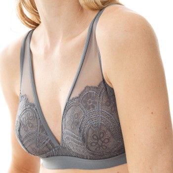 Mey Bh Poetry Fame Triangle Bra With Lace Grå polyamid Small Dame