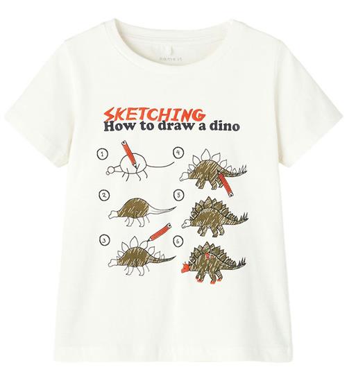 Se Name It Name It T-shirt - NmmPhow - Bright White/Dino ved KidsWorld