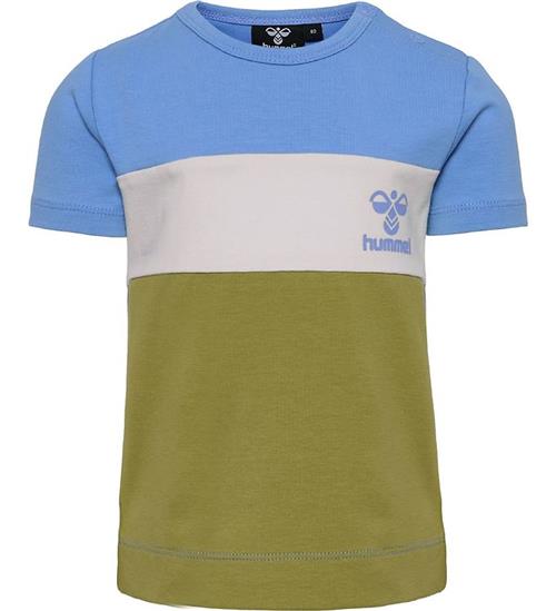 Hummel Hummel T-Shirt - HmlGlad - Block - Silver Lake Blue/Green Olive