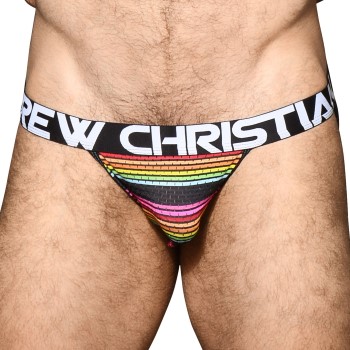 Andrew Christian 2P Almost Naked Chill Stripe Jock Stribet polyamid Small Herre