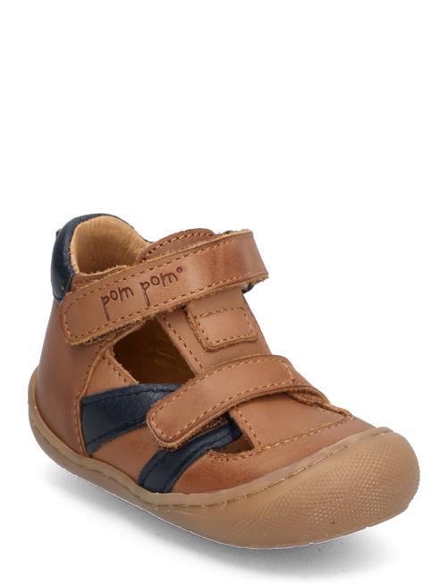 Pom Pom Walkers™ Velcro Sandal Pom Pom Brown