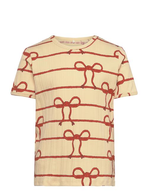 Mini Rodini Rope Aop Ss Tee Mini Rodini Yellow