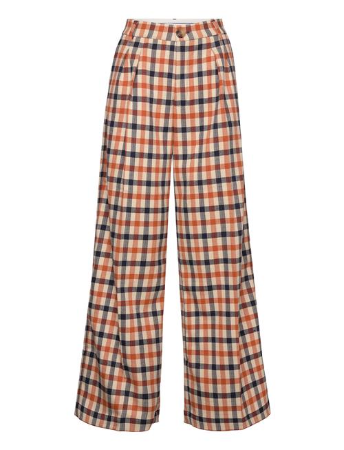 Checked Wide Pants Stella Nova Orange