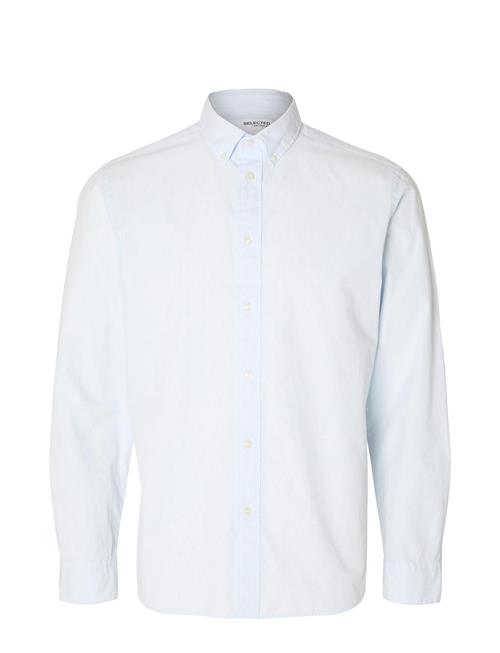 Slhslimrick-Poplin Shirt Ls Noos Selected Blue
