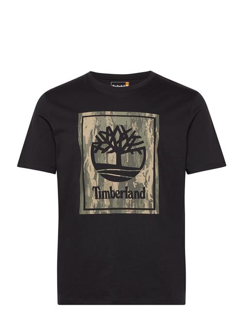 Timberland Stack Logo Camo Short Sleeve Tee Black Timberland Black