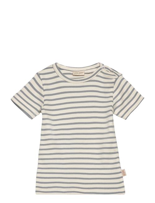 Se Petit Piao T-Shirt S/S Modal Striped Petit Piao Blue ved Booztlet