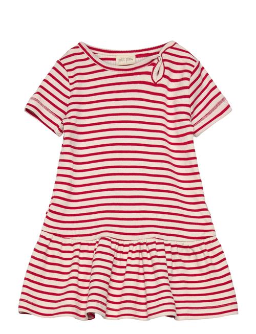 Petit Piao Dress S/S Modal Striped Petit Piao Red