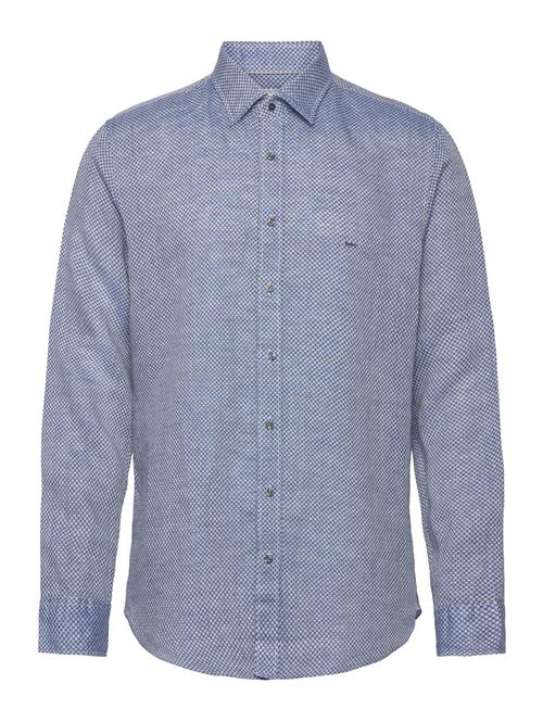 Linen Print Slim Shirt Michael Kors Blue