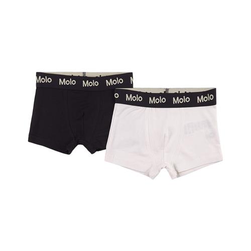 Se Molo 2-pak Justin Boxer Trusser Black/White | Hvid | 98/104 cm ved Babyshop