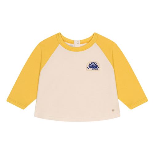 Se Petit Bateau Kontrastfarvet Baby Sweatshirt Gul | Gul | 12 months ved Babyshop