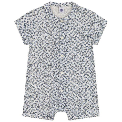 Se Petit Bateau Blomstret Romper Cremefarvet | Blå | 6 months ved Babyshop