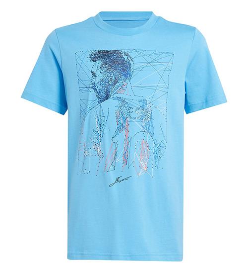 Se adidas Performance T-shirt - Y Messi G T - BlÃ¥ ved KidsWorld