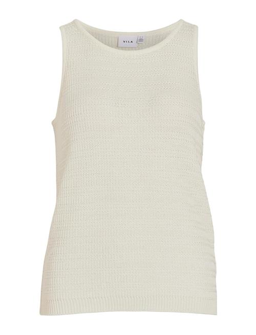 Vila Vimargot Open O-Neck S/L Knit Top/R Vila White